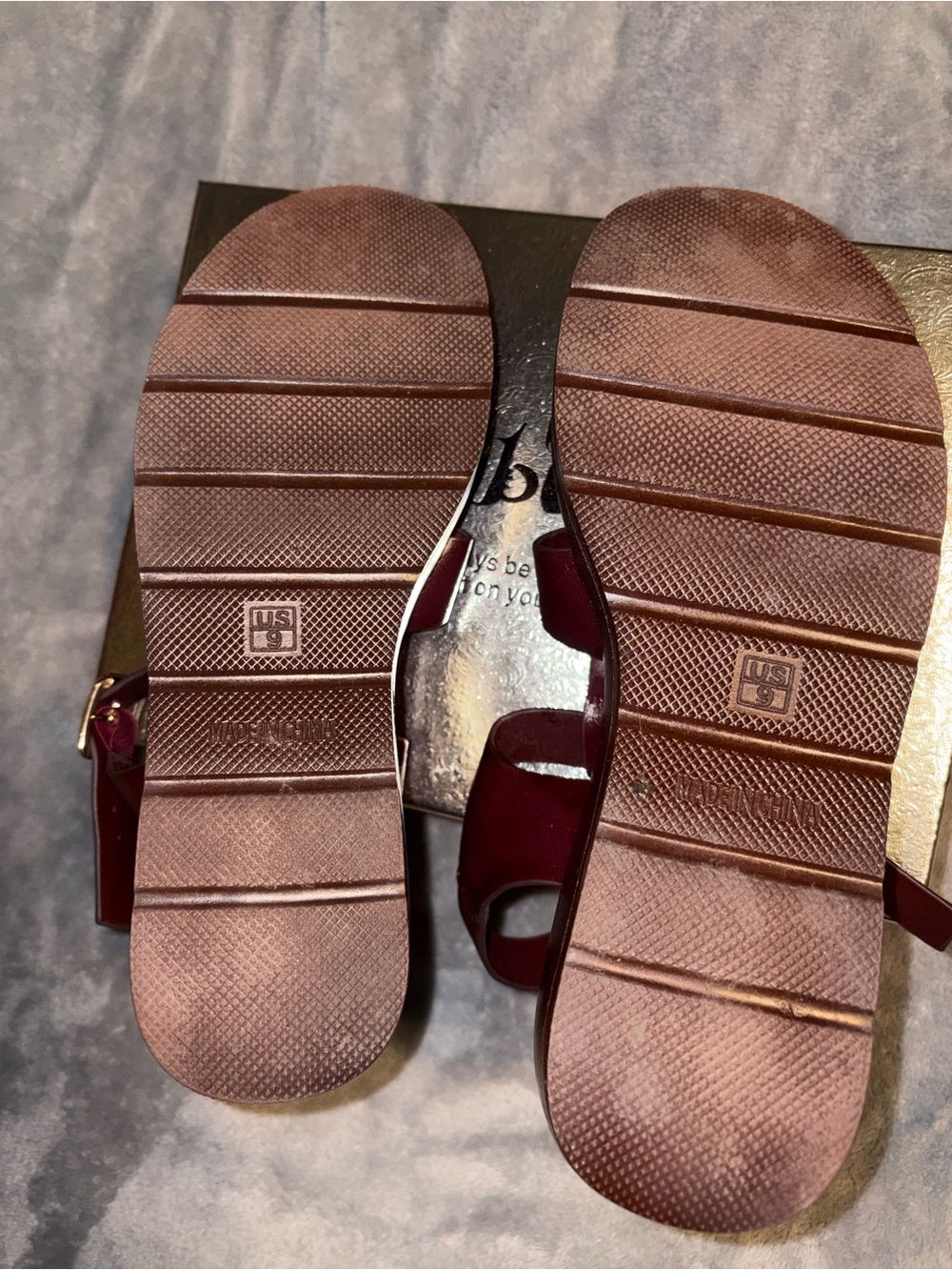 Abbleet Burgundy Wine Platform Wedge Sandals Women’s Size 9 Strappy - Picture 5 of 14